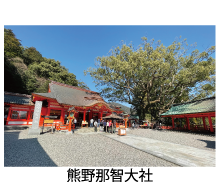 「熊野那智大社」及び「飛龍神社」熊野三山の一つ。主神は、熊野夫須美大神（くまのふすみのおおかみ）。即ちイザナミ命であり、本地仏は千手観音です。